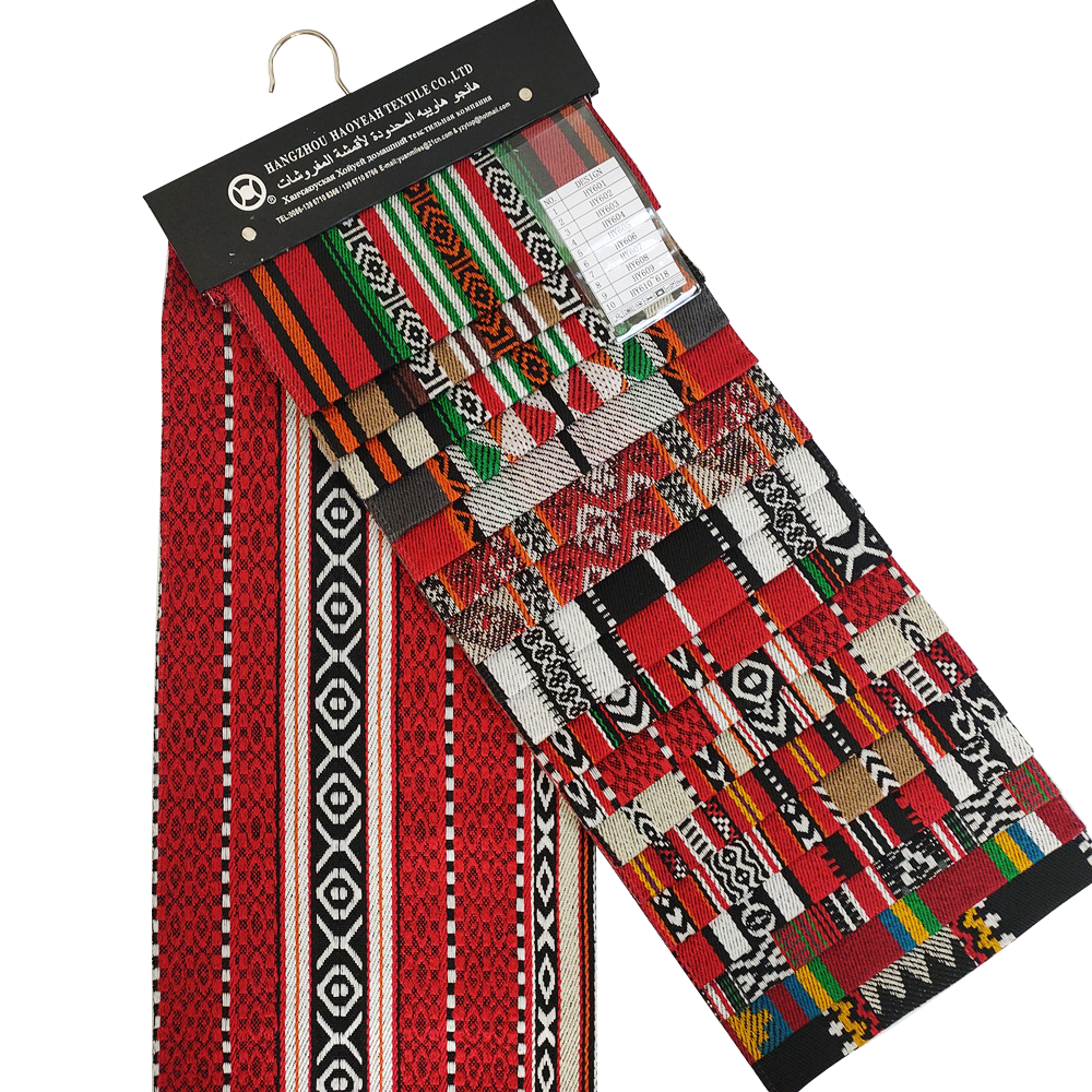 Estilo árabe vermelho e preto Jacquard Sadu Tecido para sofá Têxtil