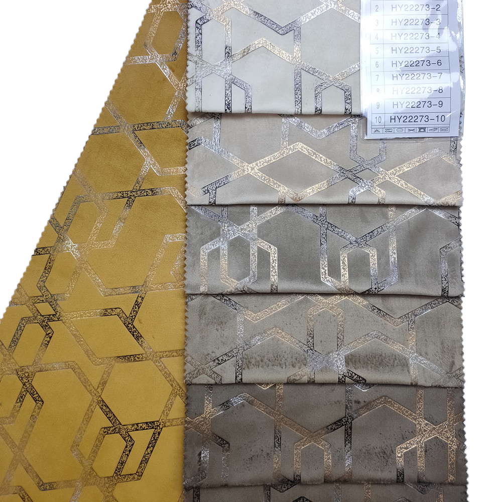 Padrão geométrico criativo Folha de ouro impressão Holland Velvet Sofa Furniture Fabric