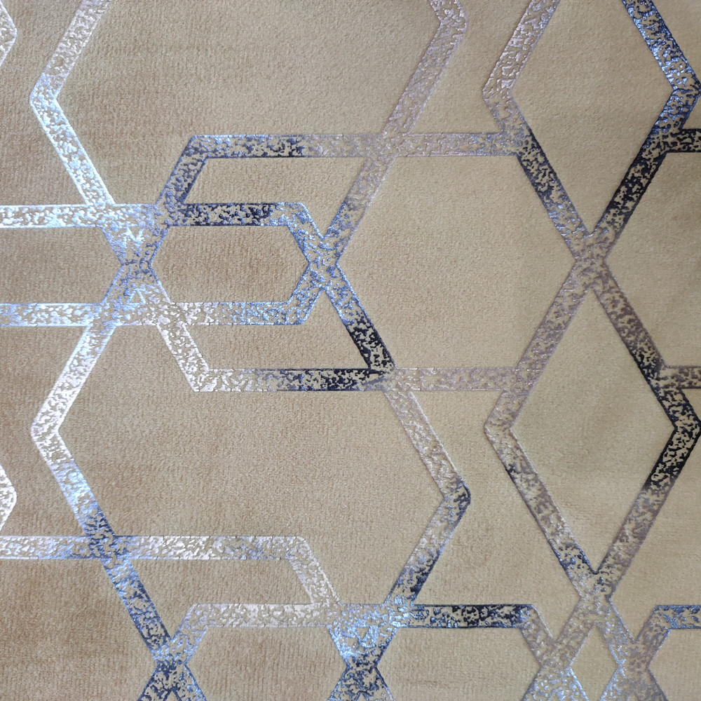 Padrão geométrico criativo Folha de ouro impressão Holland Velvet Sofa Furniture Fabric